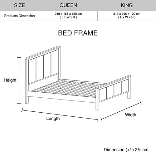 4 Piece Bedroom King Suite with Solid Acacia Wood Veneered Ash - Bed, Bedside Table & Tallboy