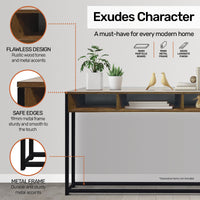 Wood Tone Console Table Rustic Flawless Design 110cm